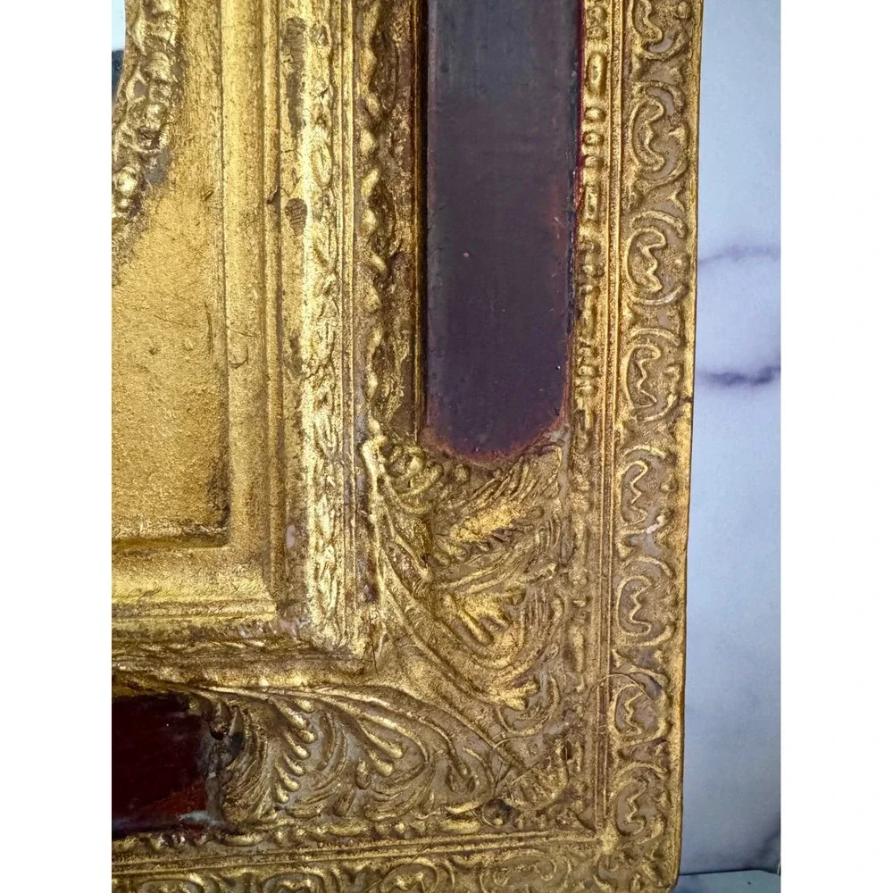 Vintage Gold Framed Wall Mirror French Chateau Hollywood Regency